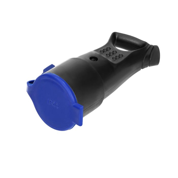 140118-Rubber, plug-in socket with holder, schuko 250V / 16A, IP44,  for Netherlands and Germany -ORN
