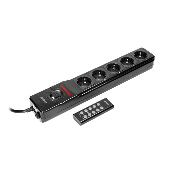 140424 - 5-sockets powerstrip with remote control, 3x1,5mm² - 3m Schuko for Netherlands and Germany