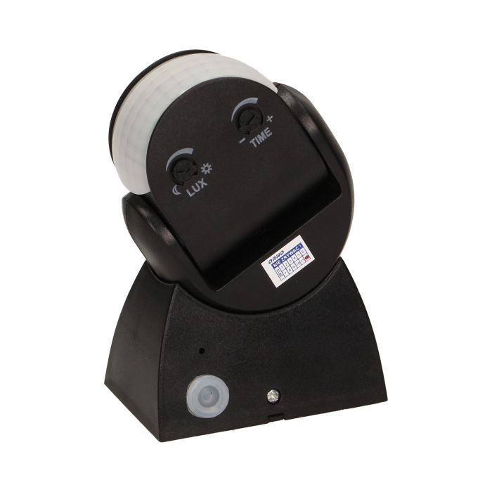 140026 - Adjustable PIR motion sensor, IP65 detection range 180 degree, 12m; protection rating IP65; black