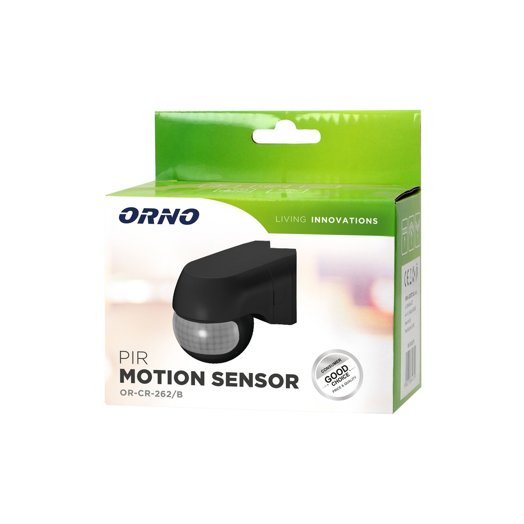 140455 - Motion sensor 220°, IP44 Black
