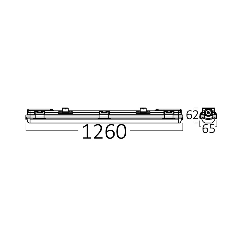 104010-AQUALINE 1X120cm SG PC IP65 WATERPROOF FIXTURE