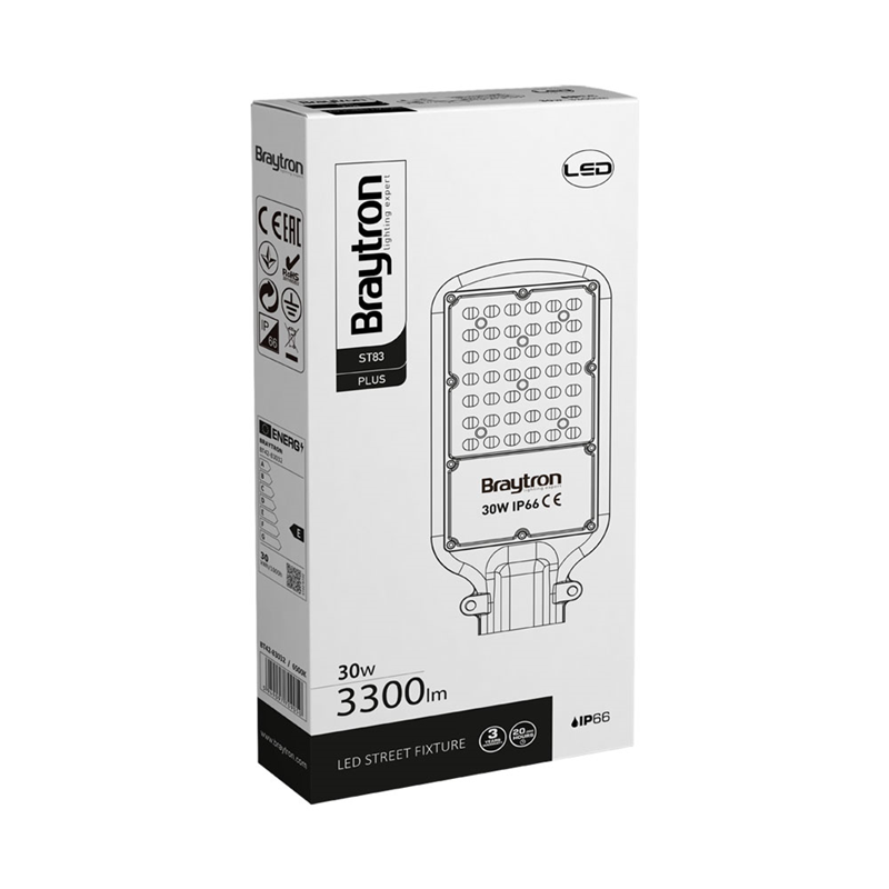 102066 - ST83-50W-GRY-6500K-IP66-LED STREET LIGHT-BRY