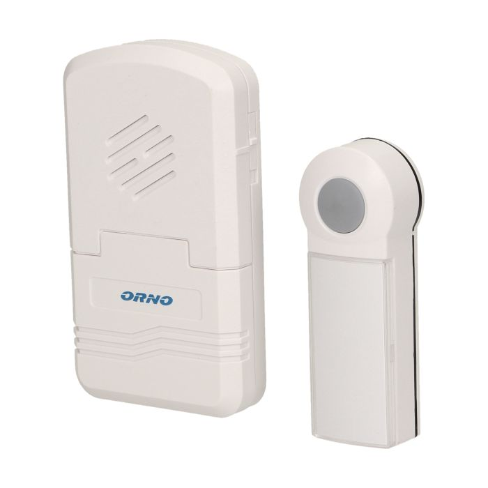 140527 - DISCO DC wireless, battery powered doorbell with learning system range in open field: 70 m, color - white, waterproof button (IP44)