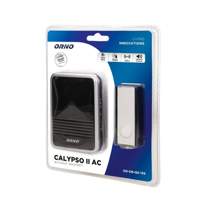 140531 - CALYPSO II DC wireless doorbell battery powered, learning system, 36 ringtones, 300m range