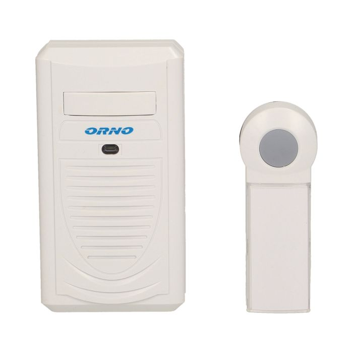 140533 - DISCO DC wireless doorbell, 230V with learning system AC 230V, range in open field: 70 m, color - white, waterproof button (IP44)