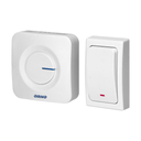 140543 - ONDO AC wireless doorbell, white plug-in system, with battery-free button, learning system, 36 ringtones, operation range up to 200m