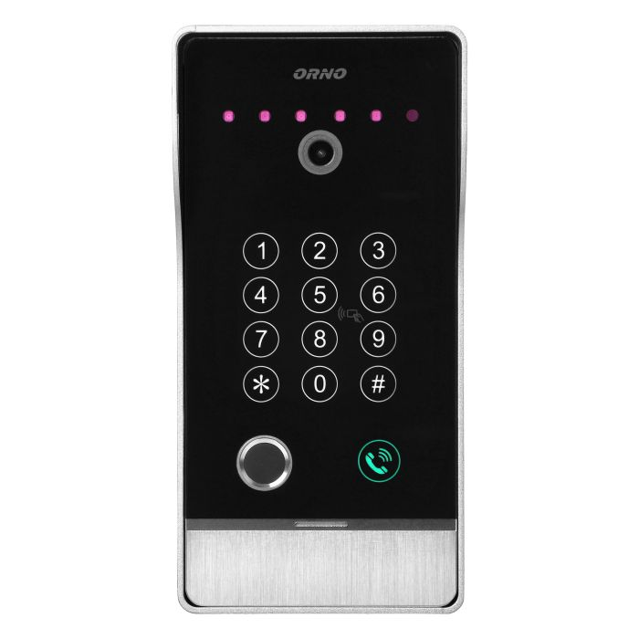 140581 - GUARDO 10" single family video doorphone set, white set is equipped with touchscreen LCD 10" monitor, fingerprint reader, proximity reader and code lock, App-controlled, surface-mounted