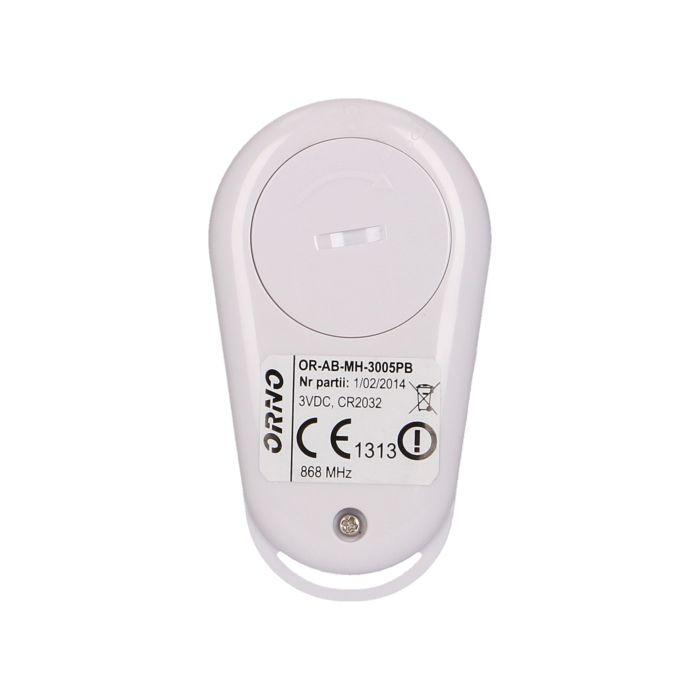 140668 - Remote control for MH alarm frequency: 868 MHz; range in open field: 80 m; power supply: 1 x 3V DC, CR2032 (supplied)