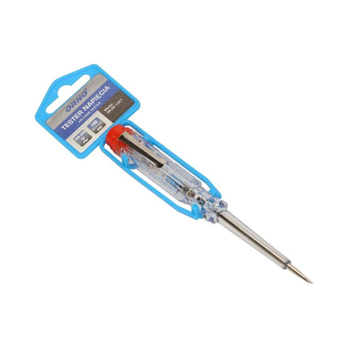 141338 - Voltage tester 100-250V, 140mm length: 140mm; neon diode; transparent plastic handle; measurement range: 100-250V AC