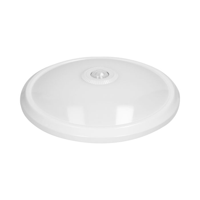 140756 - ZONDA LED 12W, ceiling light, white with motion sensor,  800lm, IP20, 4000K, milky PC