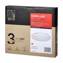 140761 - CERS LED 16W lighting fixture, white with microwave motion sensor, 1300lm, IP65, 4000K, milky PC shade, dimming function