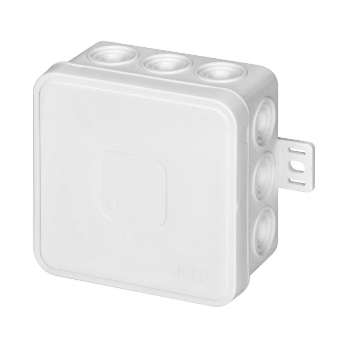 141244 - Surface-mounted junction box CLICK IP54 12 cable entries 75x75x41mm white, 66 pcs.