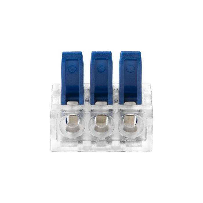 141208 - 3-wire clamp splicing connector; for wire 0.75-4mm²; IEC 450V/32A, blister pack 6 pcs.