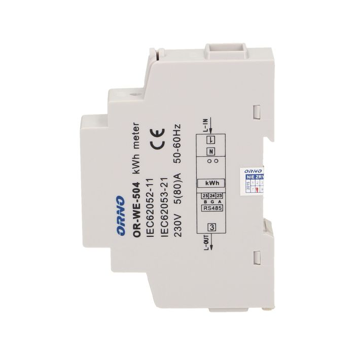 140809 - 1-phase energy meter wtih RS-485, 80A current: 5(80)A; protection rating IP20;