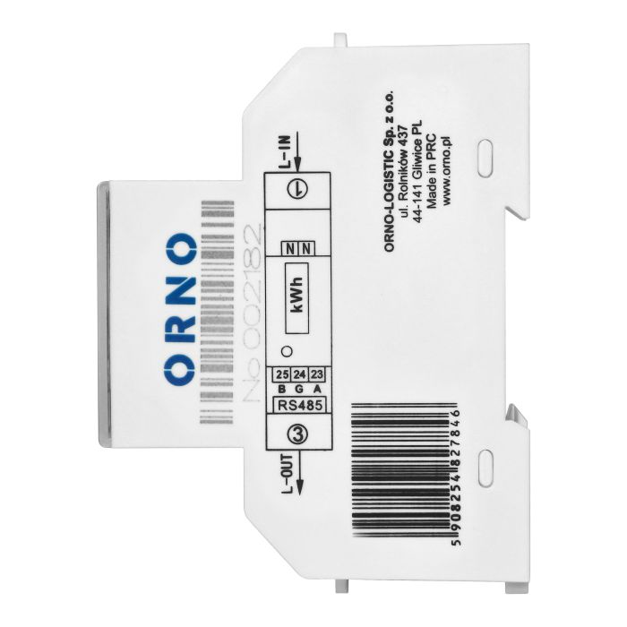 140813 - 1-phase electricity meter, bidirectional, 100A, RS-485 port, MID, 1 module, DIN TH-35mm, PV-ready