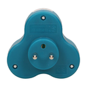 140893 - Triple socket outlet, turquoise Three-socket splitter with grounding, suitable for any interior where additional sockets are required.