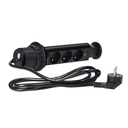 141116 - Pop up Ø6cm desk socket, black with 1.8m cable and locking system, 3x2P+E