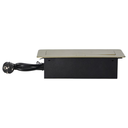 141092 - Recessed furniture sockets, brass color in a housing with a flat edge and a 1.5 m cable, 3x2P+E (Schuko)