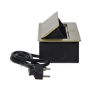 141092 - Recessed furniture sockets, brass color in a housing with a flat edge and a 1.5 m cable, 3x2P+E (Schuko)