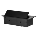 141080 - Recessed furniture socket with flat edge, 3x2P+E (Schuko), black