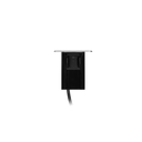 141076 - Recessed furniture power box 3 sockets E type, 2 USB ports, black-silver, INOX, cable is 2 m long