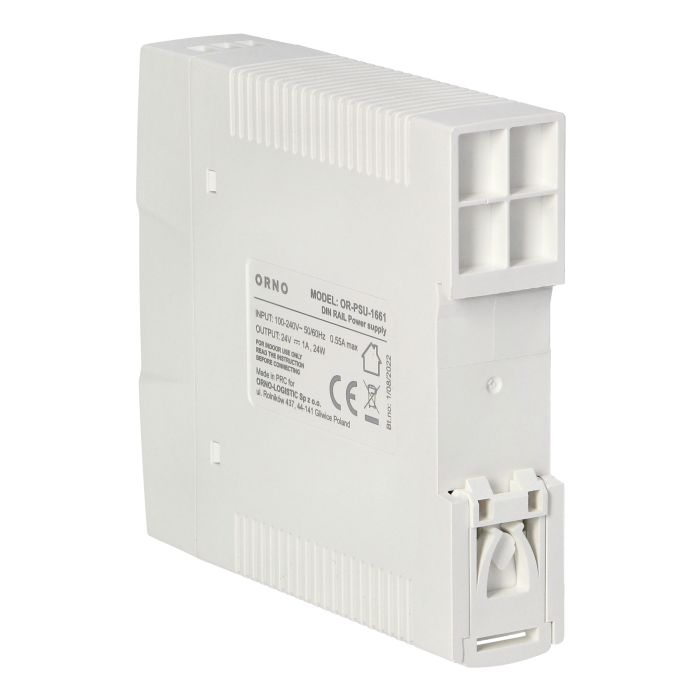 140829 - Industrial power supply for a DIN rail, 24VDC, 1A, 20W, plastic housing