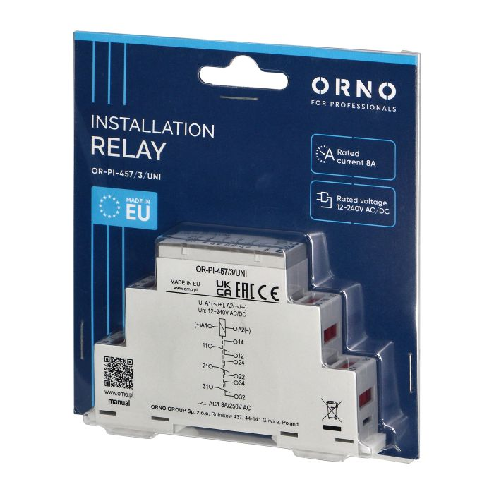 140840 - Installation relay, 3P, 8A, 12-230 VUC
