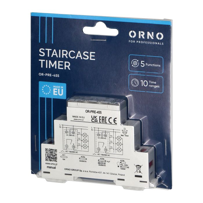 140848 - Staircase timer - 7 operation modes, 230 VAC