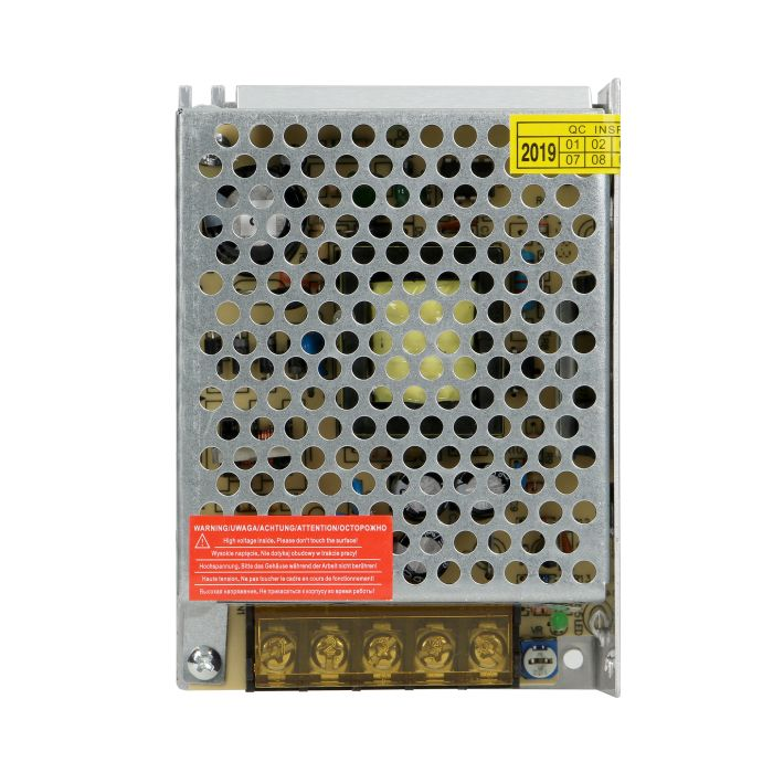 140855 - Open frame power supply unit 60W, 12V, IP20 equipped with short-circuit and overload protection, and an output voltage adjustment; instantaneous overload 150%