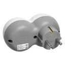 140904 - Power socket splitter 2x2P+E (Schuko), white-grey