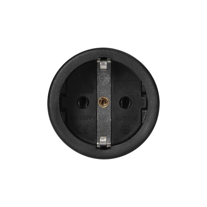 140918 - Workshop socket 2P+E (Schuko) with a comfortable grip, black