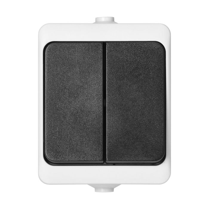 140938 - AQUATIC MINI IP54 Two-button switch, white/black