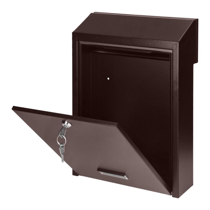 148032-FIJI mailbox pass-through mailbox with cylinder lock, brown