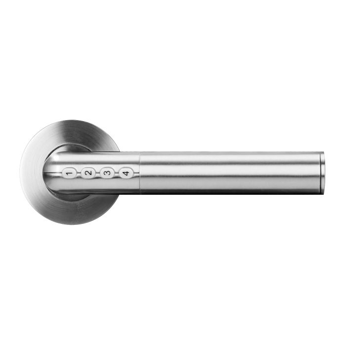 140012-Smart handle with code lock has a built-in code lock and it is suitable for installation in left- and right-hand doors; unlocks the door either by user’s PIN code, or by a free smartphone app using Bluetooth 4.-ORN