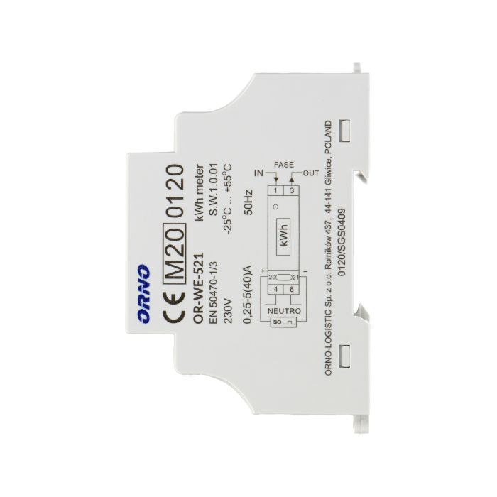 140066-1-phase energy meter with MID certificate, 40A