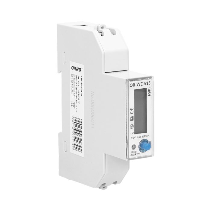 140067- 1-phase multi-tariff energy meter wtih RS-485, 100A MID, 1 module, DIN TH-35mm