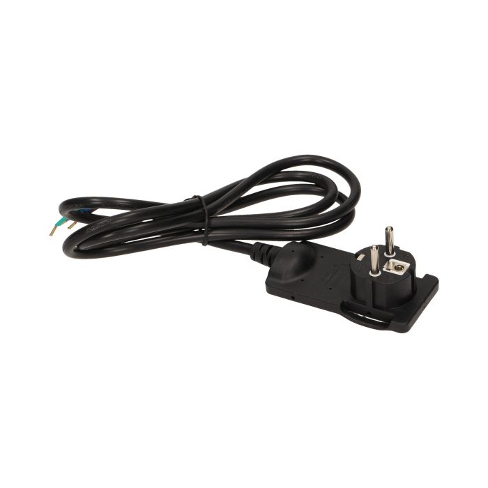 140095-Flat plug with handle and cable, black 230V / 50 Hz; 16A; with 1,5m wire; colour: black-ORN