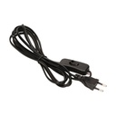 140096-Power cord with switch and Euro plug, black,cable: 2x0,75mm2. -ORN