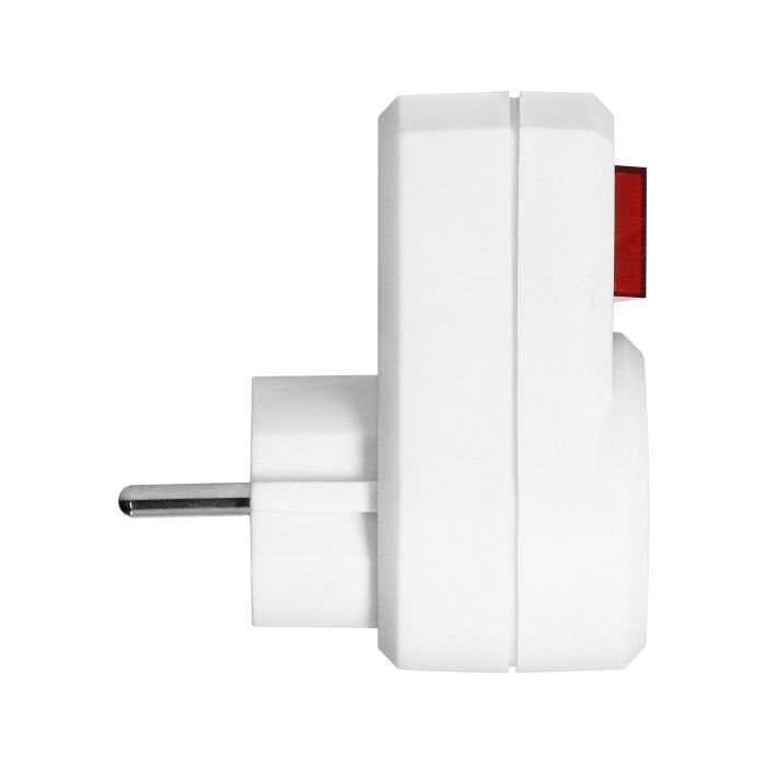 140109- Single power adapter 1x2P+Z (Schuko) with central switch, white, for Netherlands and Germany - ORN