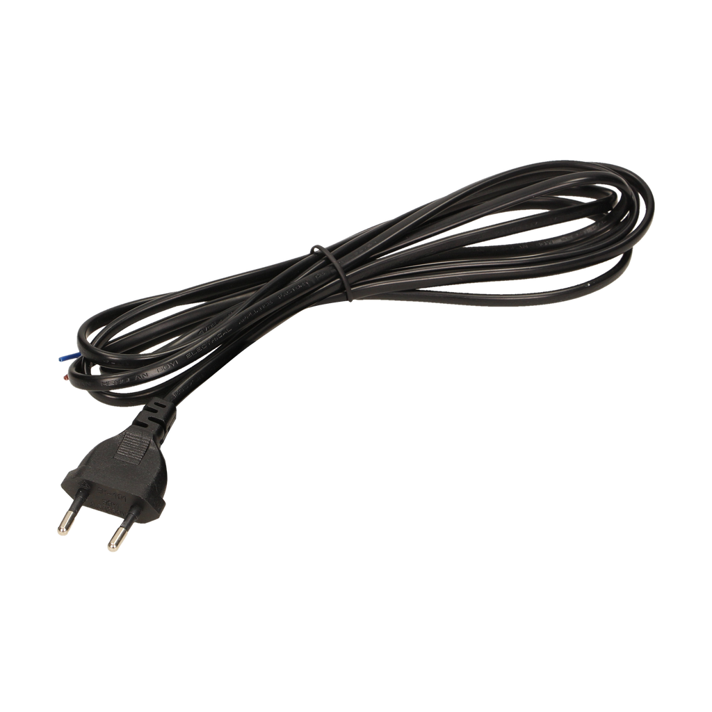140329- Connection cord with euro plug, 2x0.75mm2, 1.9m, black-ORN