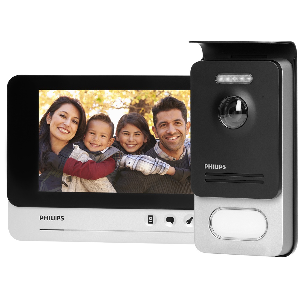 140331- Philips WelcomeEye Comfort video doorphone set, 7" screen, intercom function, gate control -ORN