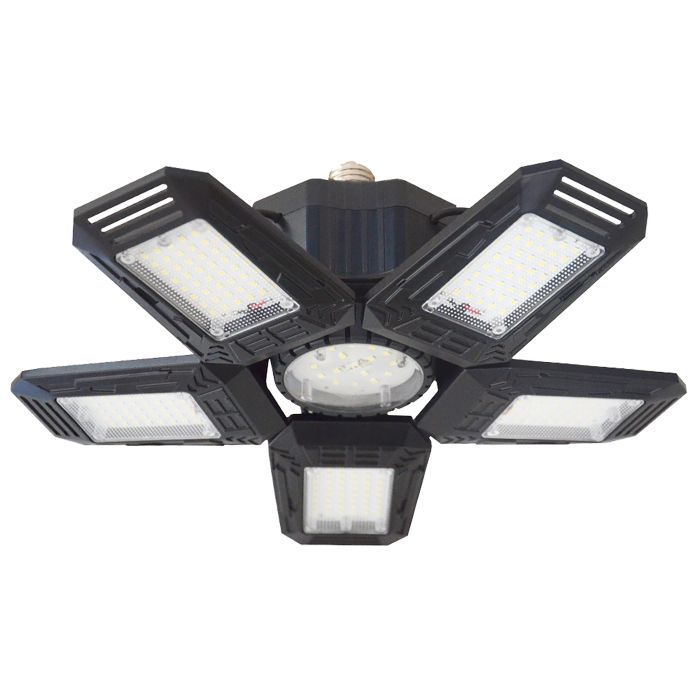 140362-RIGEL LED folding workshop lamp 5-leaf, E27 55W, 6500K, 4950lm-ORN