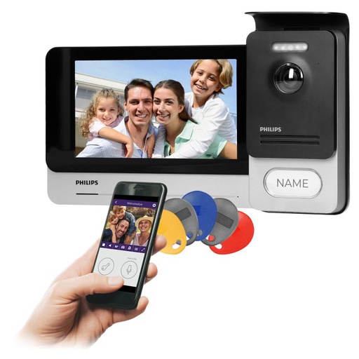 [ORN531136] 146004 - Philips WelcomeEye Connect 2, video doorphone set, loudspeaking, LCD 7", touch screen, OSD menu, WI-FI + smartphone APP, gate control, RFID -ORN