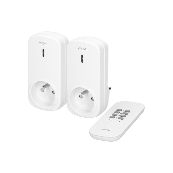 140368-Set of wireless sockets with remote control, 2+1-ORN