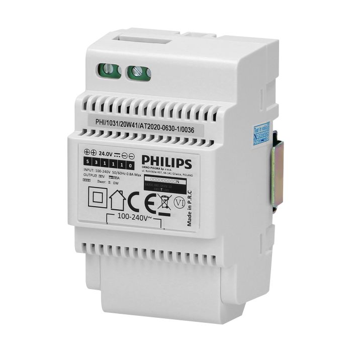 146008-Philips WelcomeEye Power transformateur modulaire (230V AC/24V DC) compatible avec tous les visiophones Philips, simple et rapide à installer