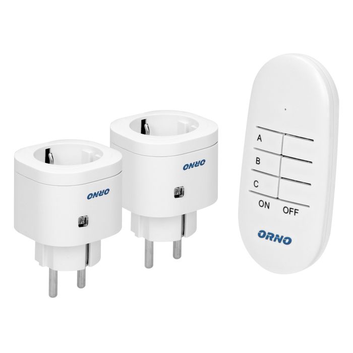 143186 - Mini wireless socket with remote control, 2+1, Schuko for Netherlands and Germany