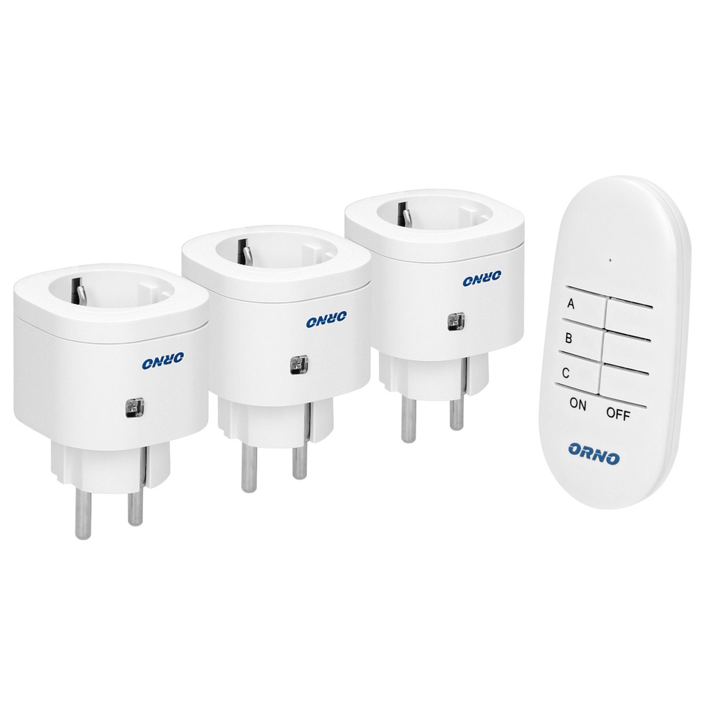 143187 -  Mini wireless socket with remote control, 3+1, Schuko for Netherlands and Germany