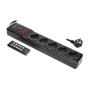 140424 - 5-sockets powerstrip with remote control, 3x1,5mm² - 3m Schuko for Netherlands and Germany