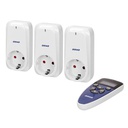 140429 - Set of wireless sockets with remote control and timer function, 3+1 Schuko for Netherlands and Germany