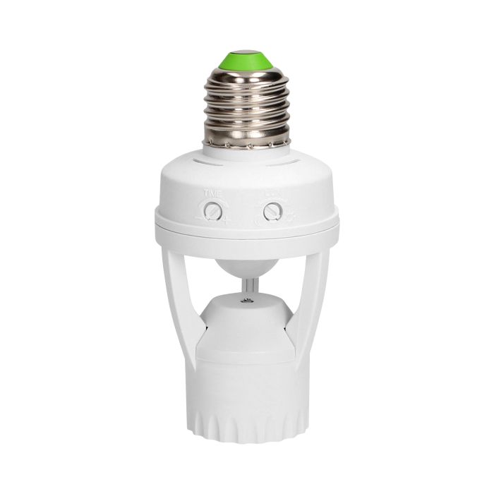 140466 - Lamp bulb socket with PIR motion sensor, 360°, IP20, E27 holder, 1x60W